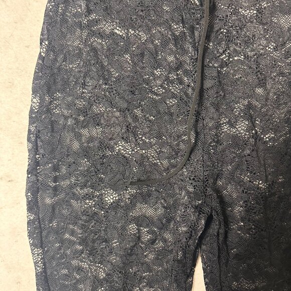 Jumpsuit Black Lace corset lace up top spaghetti straps sz M whimsigoth sexy - Picture 4 of 5